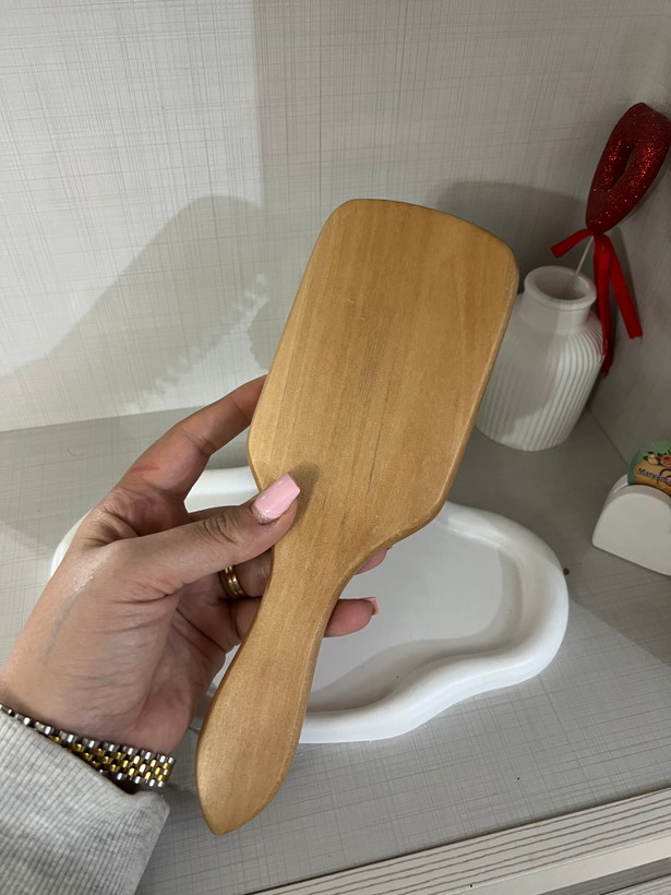 برس مو چوبی بامبو مدل مربعی بزرگ مشکی